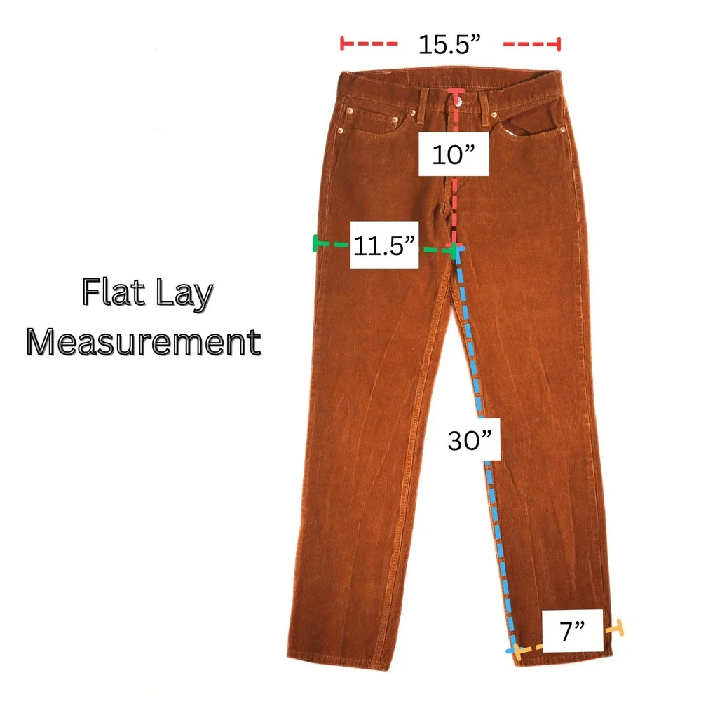 Levi's 511 Corduroy Pants Mens 31x32 Brown Slim Fit Stretch Casual Fall Wear